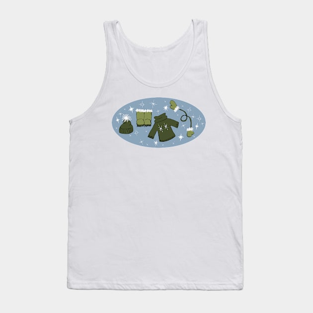 Winter weather snow lover gear cartoon illustration Tank Top by Angel Dawn Design